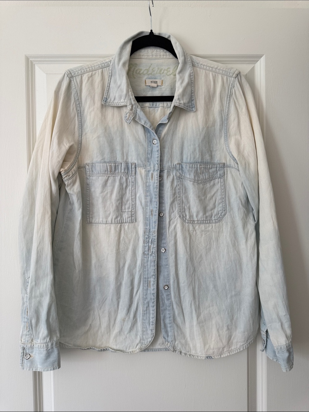 Madewell Faded Light Blue Denim Button-Down Shirt